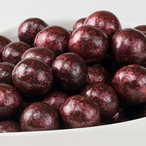 Coeurs céréales nacrés rouge